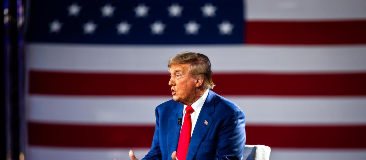 Trump en su última entrevista en Harrisburg (Pensilvania)