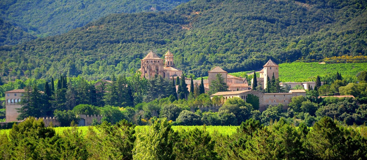 Vista del Monasterio de Santa María de Poblet, en Tarragona