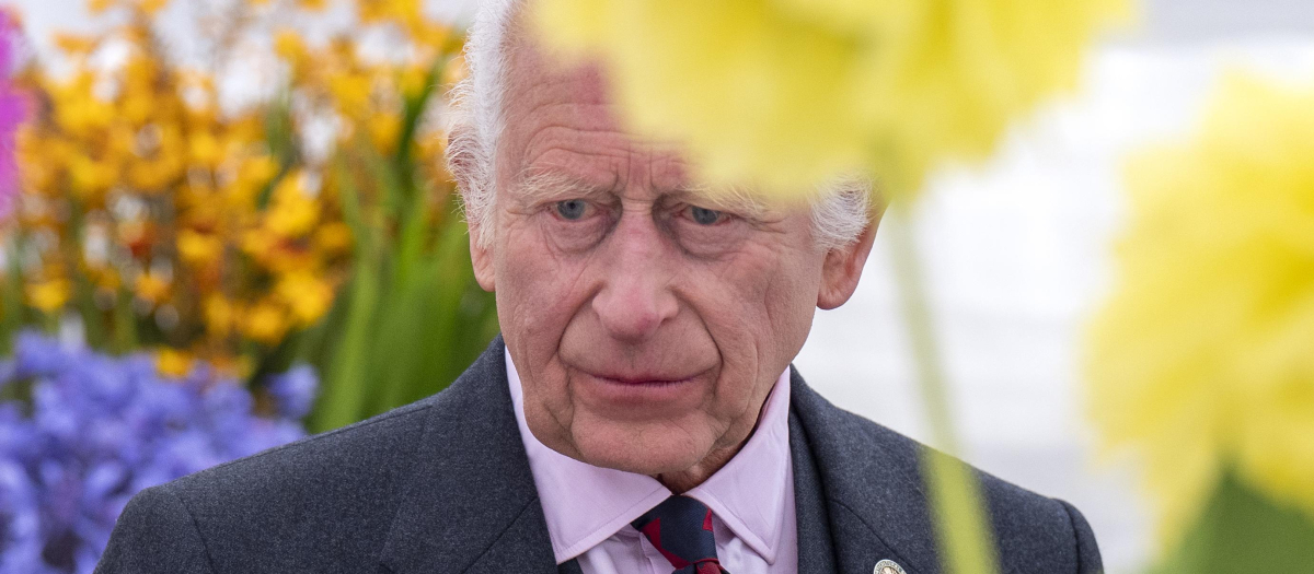 King Charles III during a visit to the Royal Horticultural Society of Aberdeen's 200th Flower Show at Duthie Park, Aberdeen.