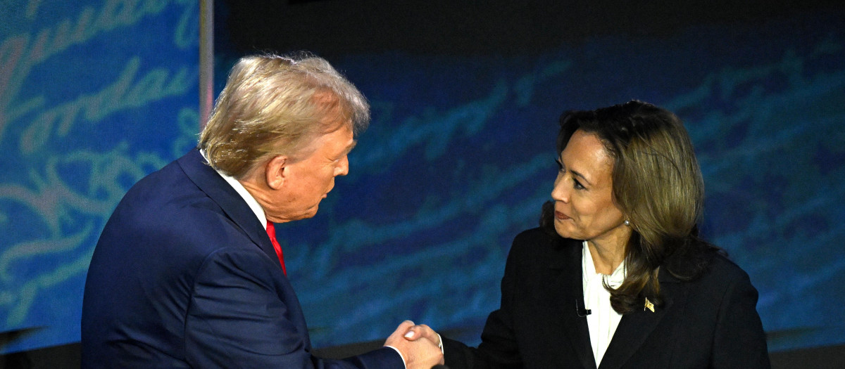 La candidata demócrata, Kamala Harris, y el republicano Donald Trump, en su primer cara a cara