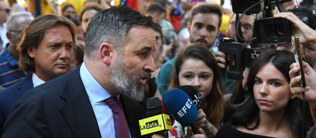 Abascal durante la concentración de apoyo a Venezuela el pasado martes