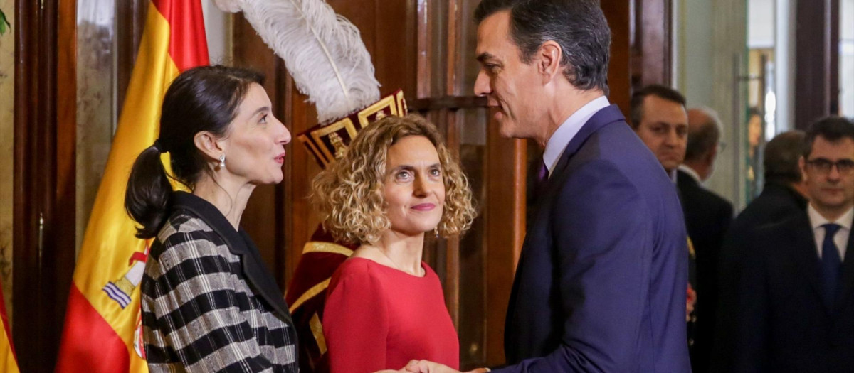 La ex ministra de Justicia Pilar Llop con el presidente del Gobierno, Pedro Sánchez