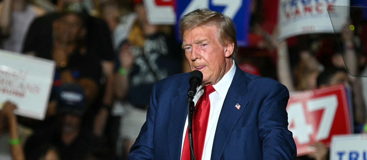 El candidato demócrata Donald Trump en un mitin en Las Vegas, el 13 de septiembre