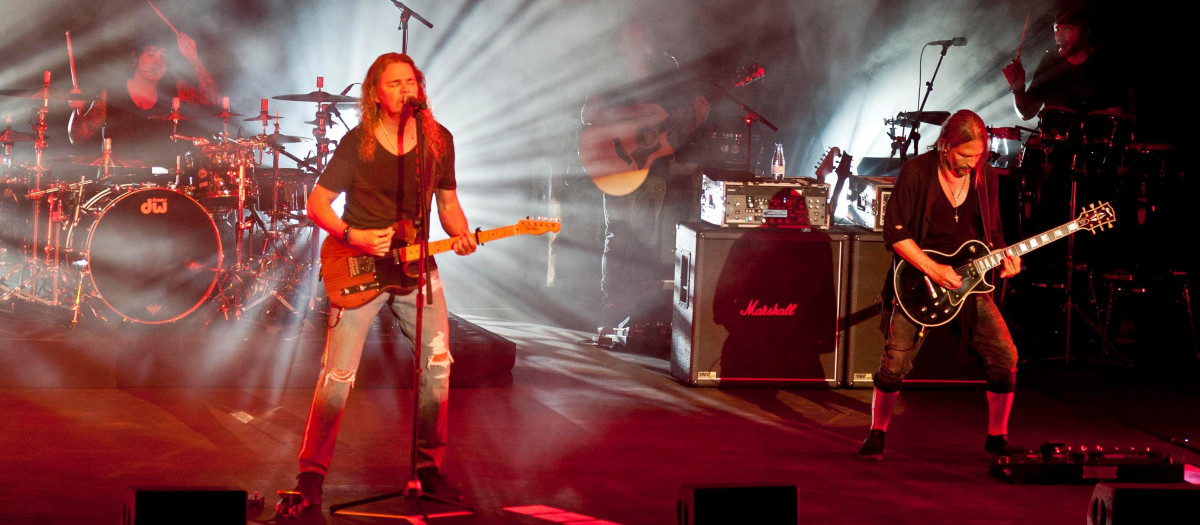 La banda mexicana de rock Maná durante un reciente concierto en España