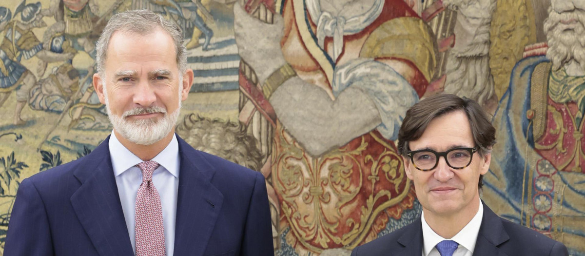 El Rey con Salvador Illa, este miércoles en La Zarzuela