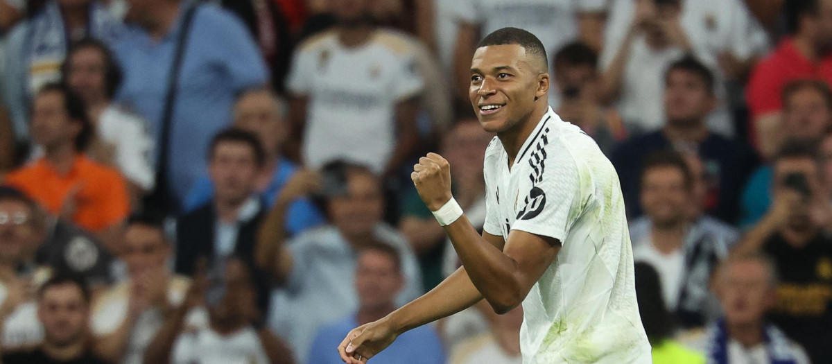 Kylian Mbappé marcó su primer gol con el Real Madrid en la Champions