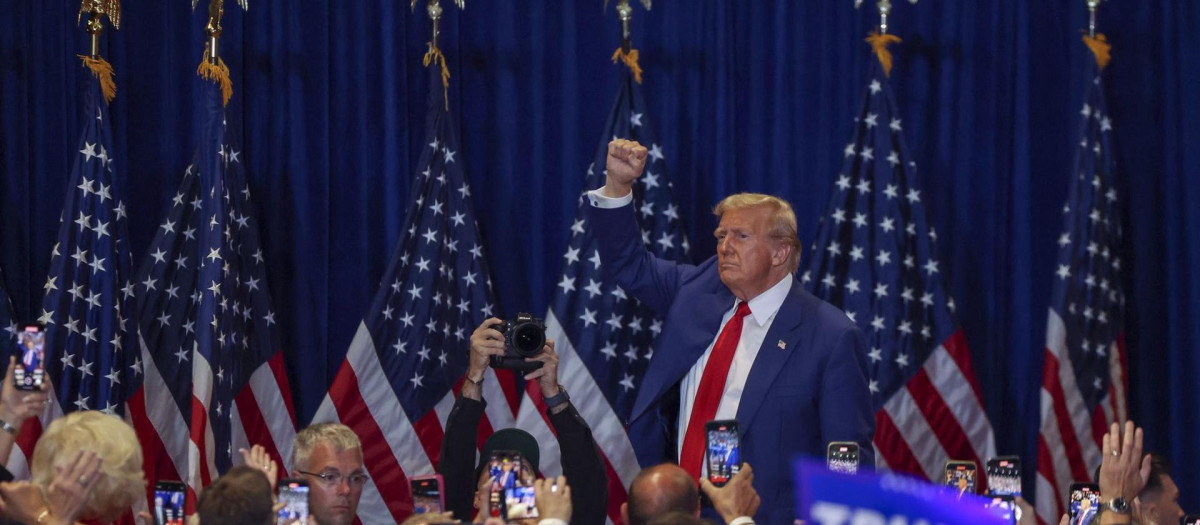 Trump en un mitin en Nueva York