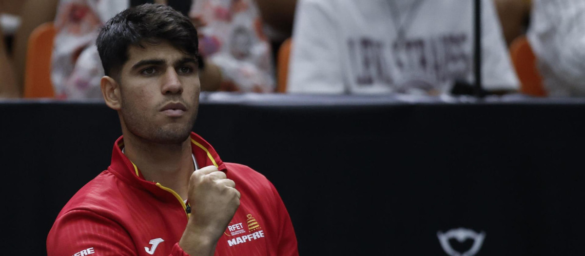 Carlos Alcaraz, en la Copa Davis