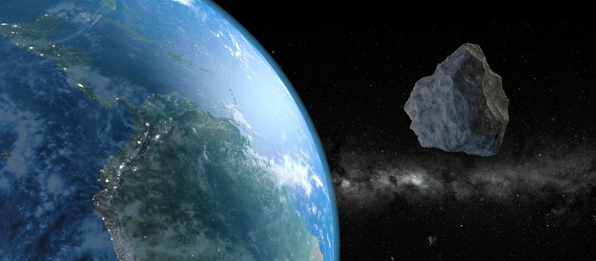 Ilustración de un asteroide cercano a la Tierra