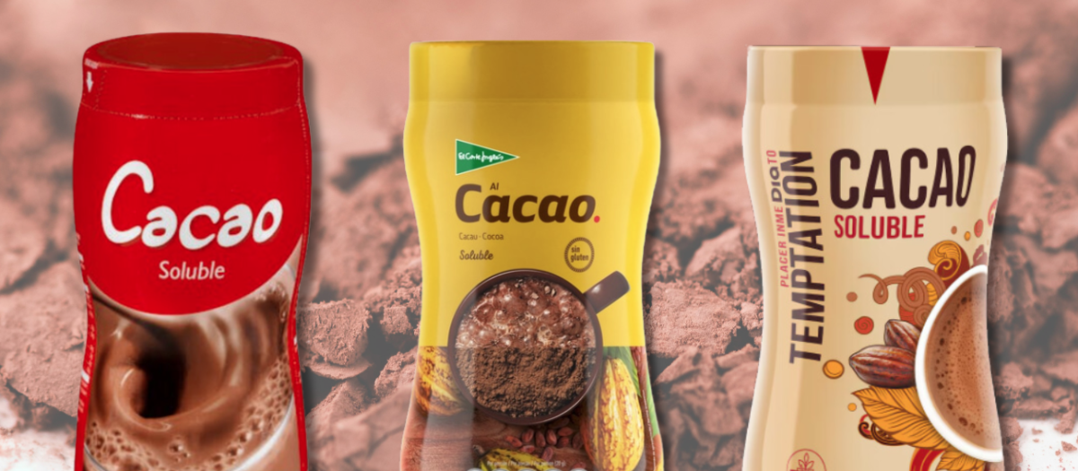 Algunas de las marcas de cacao denunciadas.