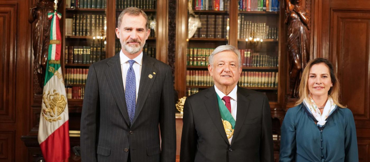 El Rey con Andrés Manuel López Obrador en México en 2018