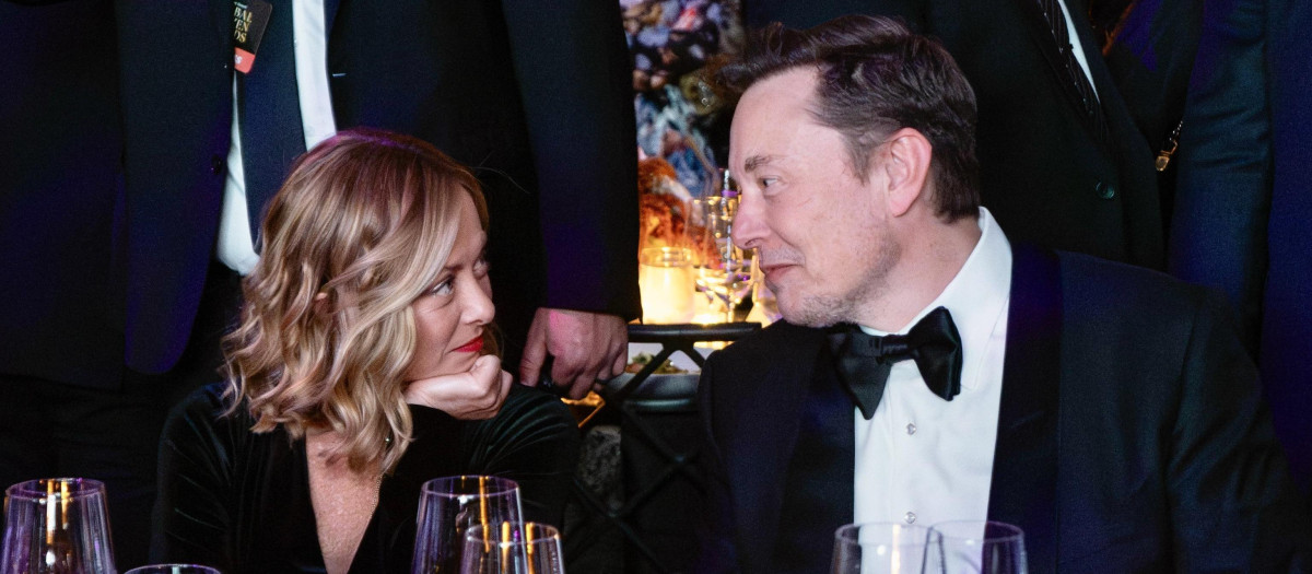 Giorgia Meloni y Elon Musk