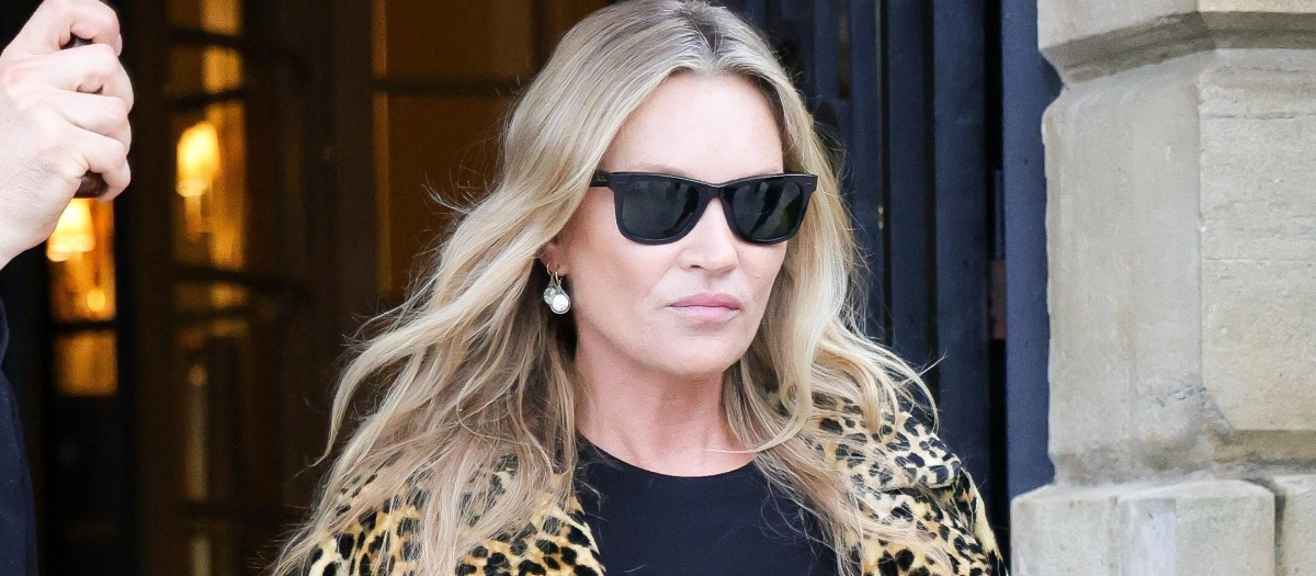 Model Kate Moss in Paris.