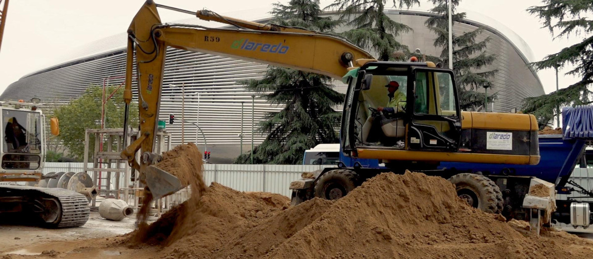 En el interior de las obras de la nueva estación de Santiago Bernabéu de Metro de Madrid