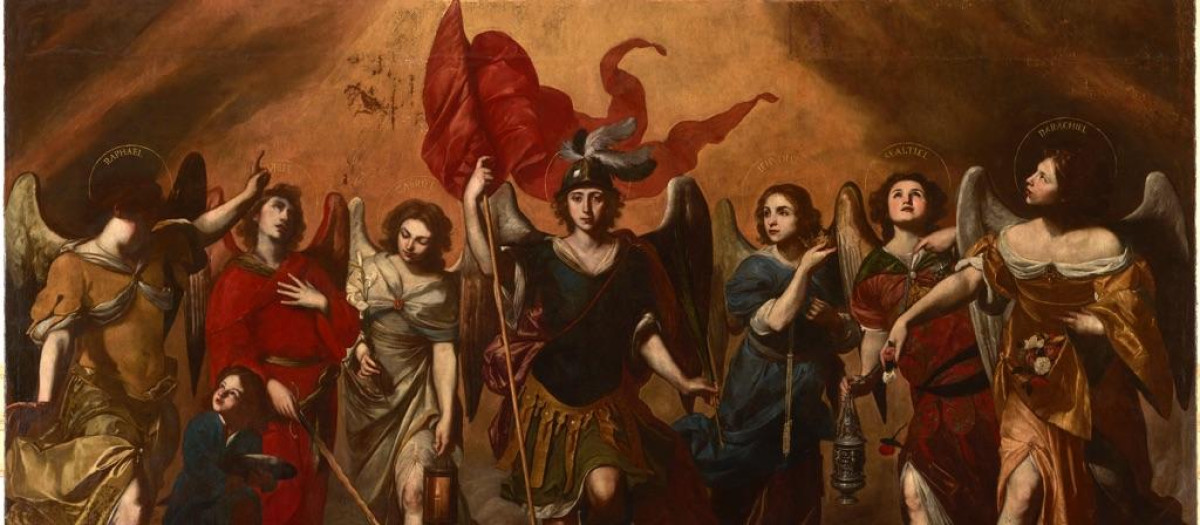 Los siete arcángeles, pintados por Massimo Stanzione en las Descalzas Reales de Madrid