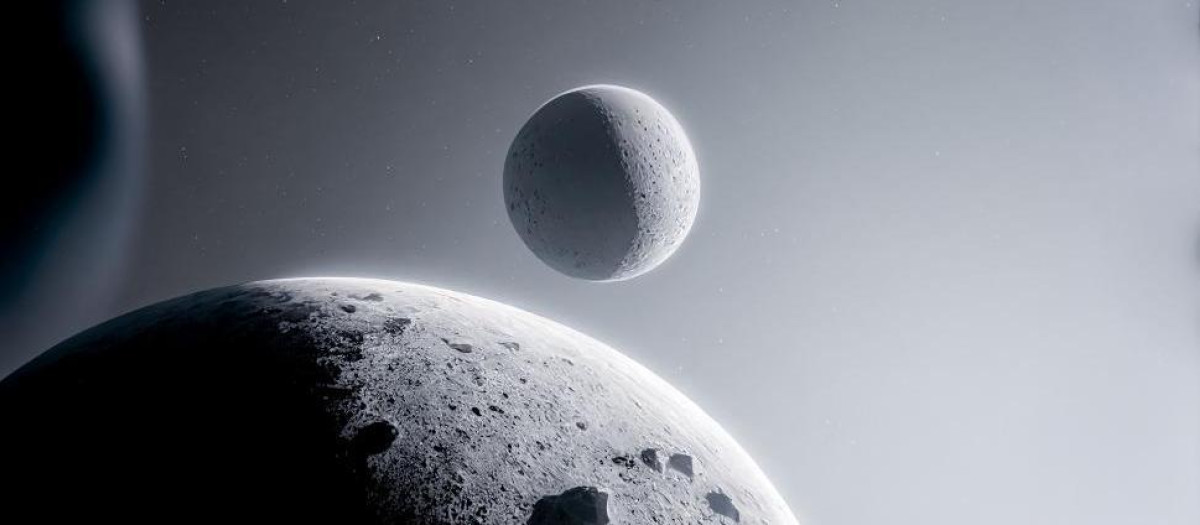 Ilustración de dos lunas