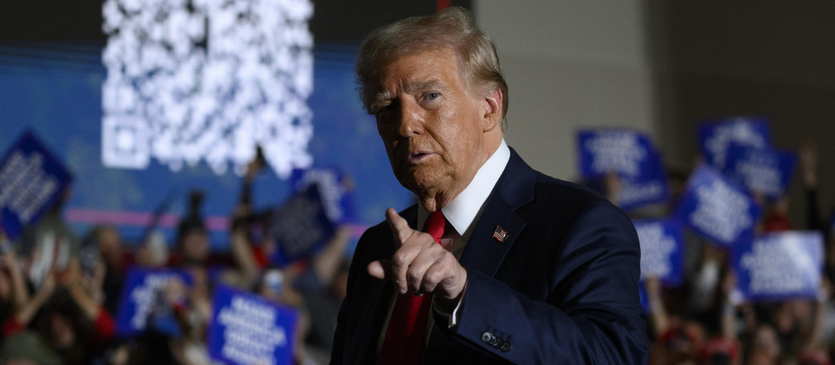 Donald Trump durante el acto de campaña celebrado hoy en Erie, Pennsylvania