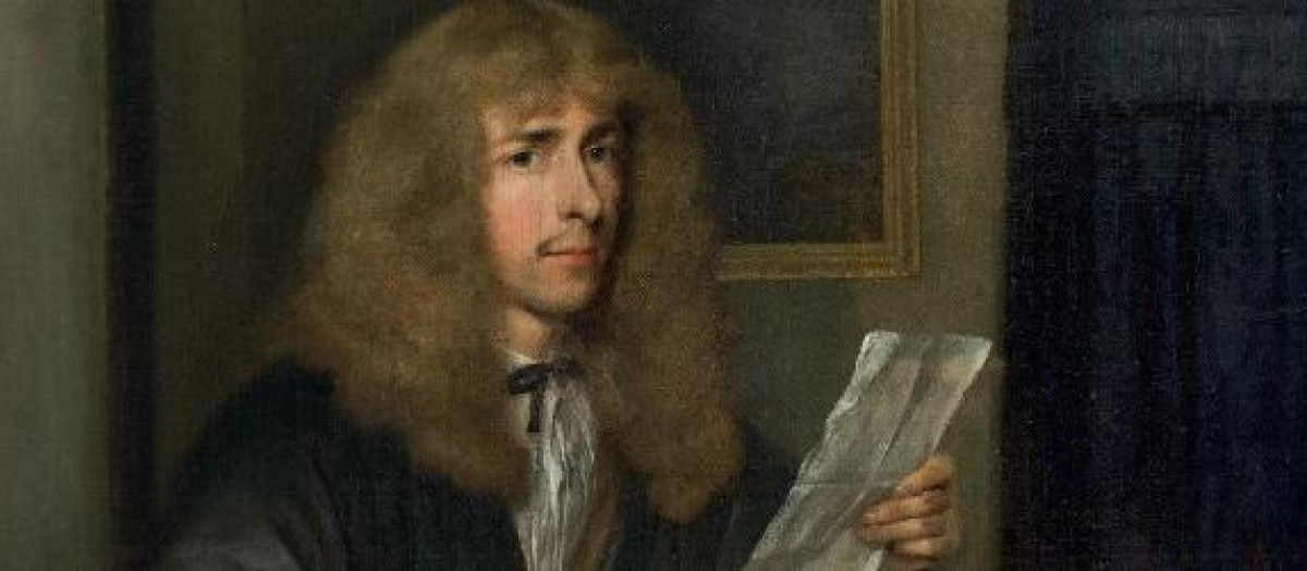 Detalle del Retrato de un hombre leyendo un documento (1675) de Gerard ter Borch