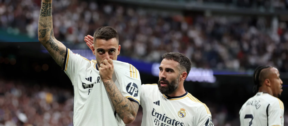 Joselu y Carvajal, durante la pasada temporada