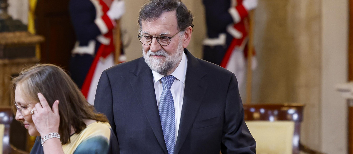 Mariano Rajoy attending the delivery of Order Civil Merit / Orden del Merito Civil during 10 anniversary  of the proclamation of Spanish King Felipe VI at RealPalace in Madrid on Wednesday, 19 June 2024.