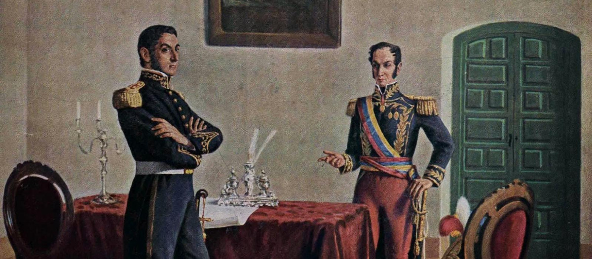 Reunión entre San Martin y Simón Bolívar (Entrevista de Guayaquil)