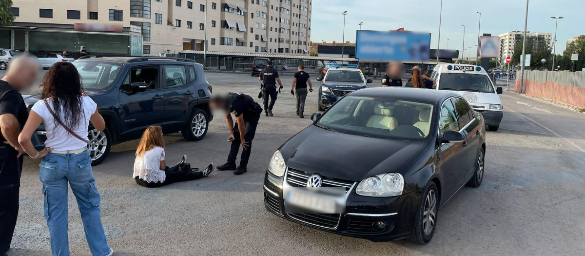 Detención del agresor por parte de la Policía Nacional