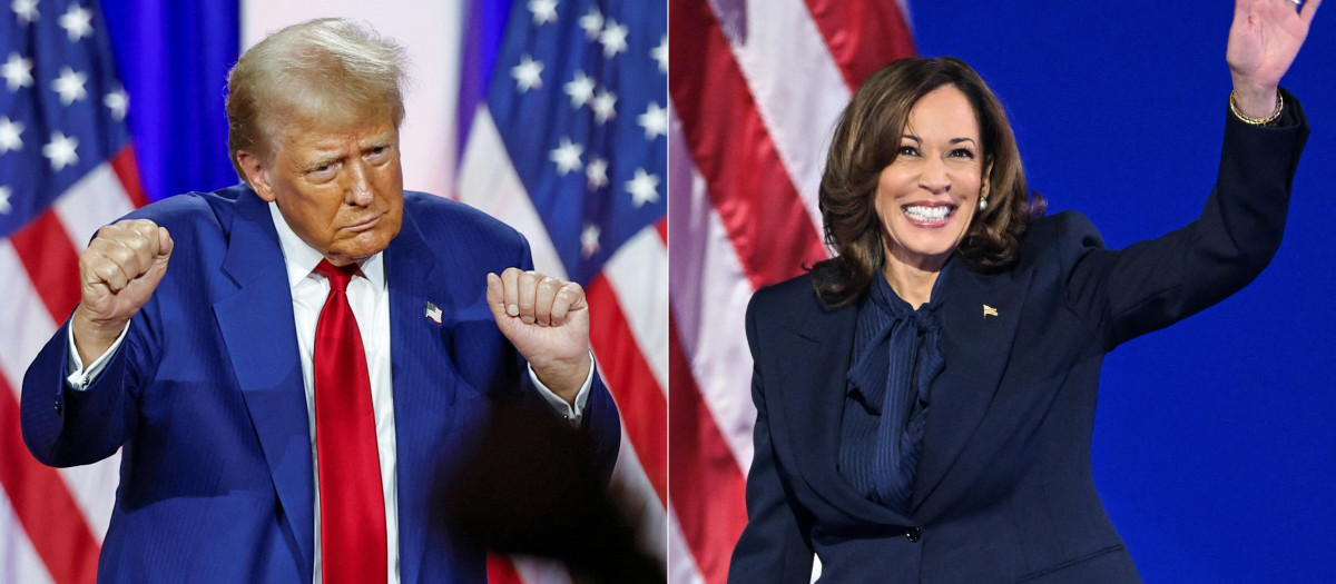 Donald Trump y Kamala Harris, candidatos presidenciales de EE.UU.