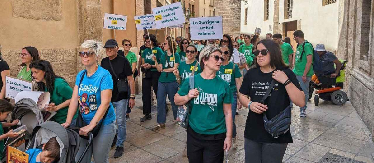 Una manifestación en defensa del valenciano en la educación