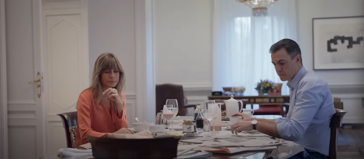 Sánchez y Begoña Gómez, desayunando