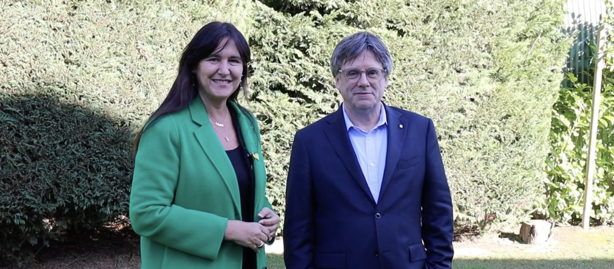 Laura Borrás y Carles Puigdemont, este miércoles en Waterloo