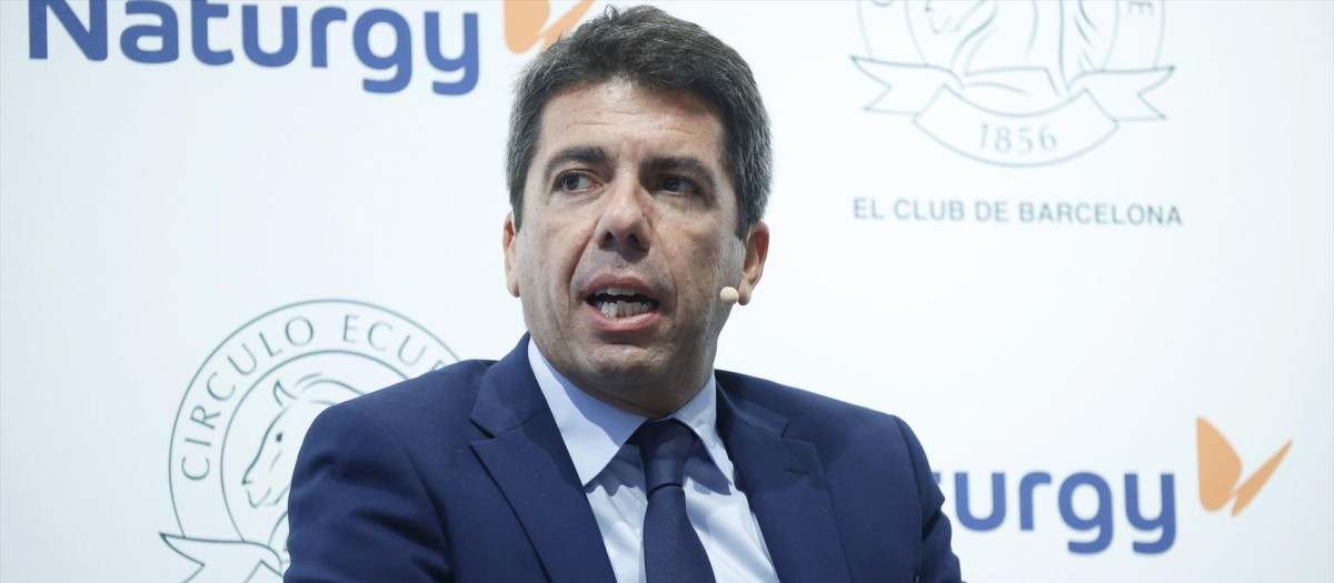 El presidente de la Generalitat valenciana, Carlos Mazón, en un coloquio en el Círculo Ecuestre, en Barcelona.

EUROPA PRESS-KIKE RINCON
23/10/2024