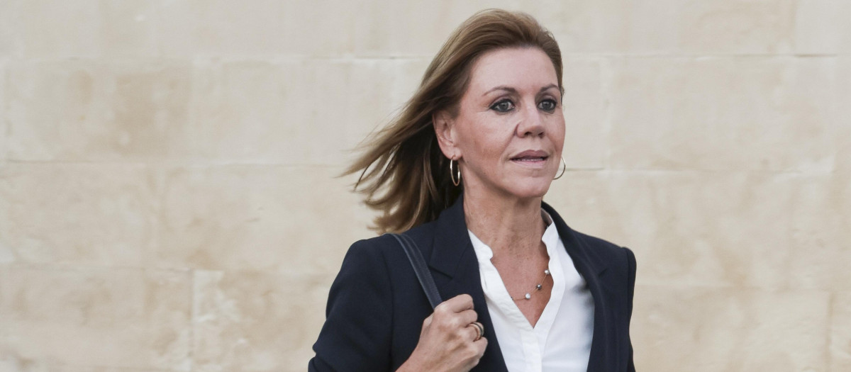 Politician Maria Dolores de Cospedal  during funeral of Juan Miguel Villar Mir in Madrid on Thursday, 26 September 2024.