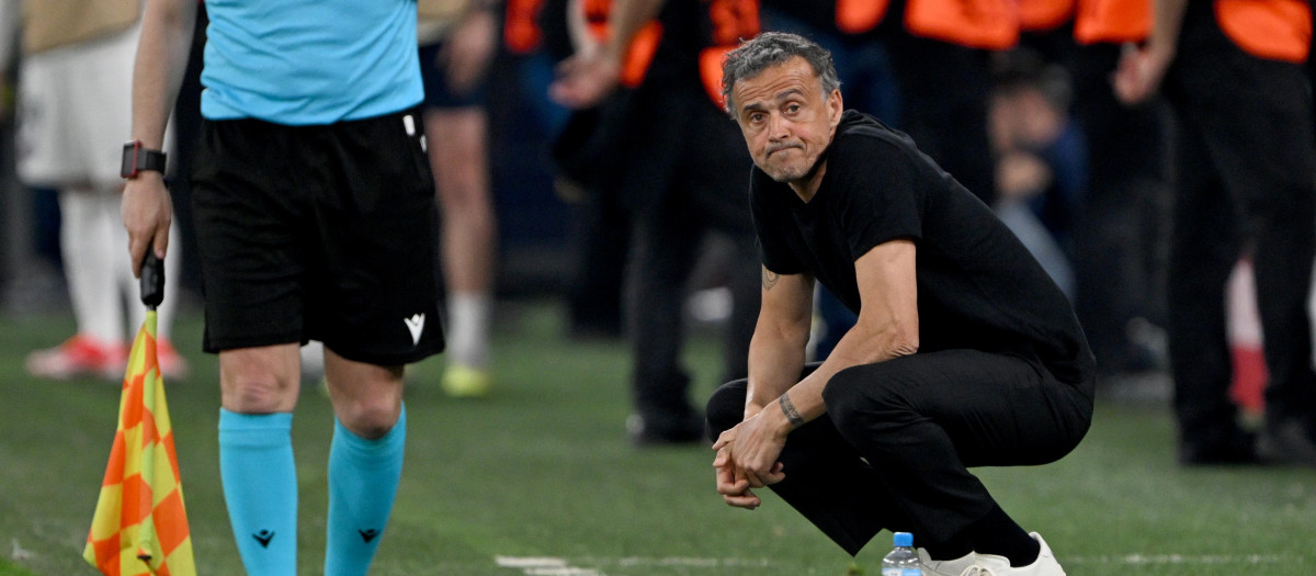 Luis Enrique en el encuentro de la temporada pasada entre PSG y Dortmund