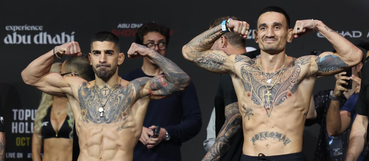 Ilia Topuria y Max Holloway, tras el pesaje