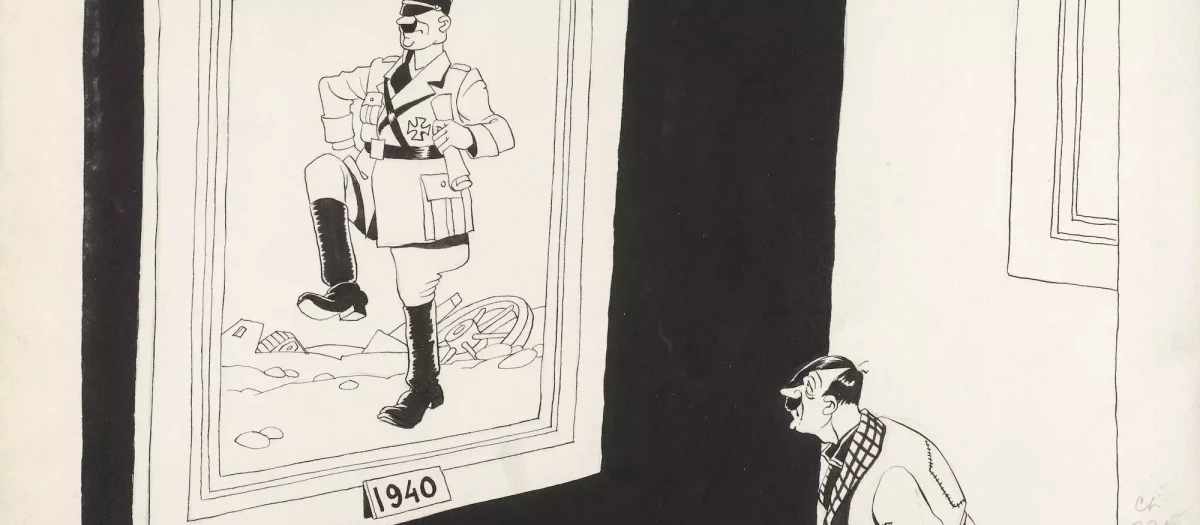 Un Hitler derrotado observa con nostalgia su momento de máxima gloria al derrotar a Francia en junio de 1940.