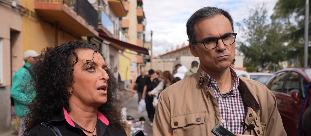 Rosa Tajadura, concejal de Vox en Canovelles, y el diputado Manuel Acosta