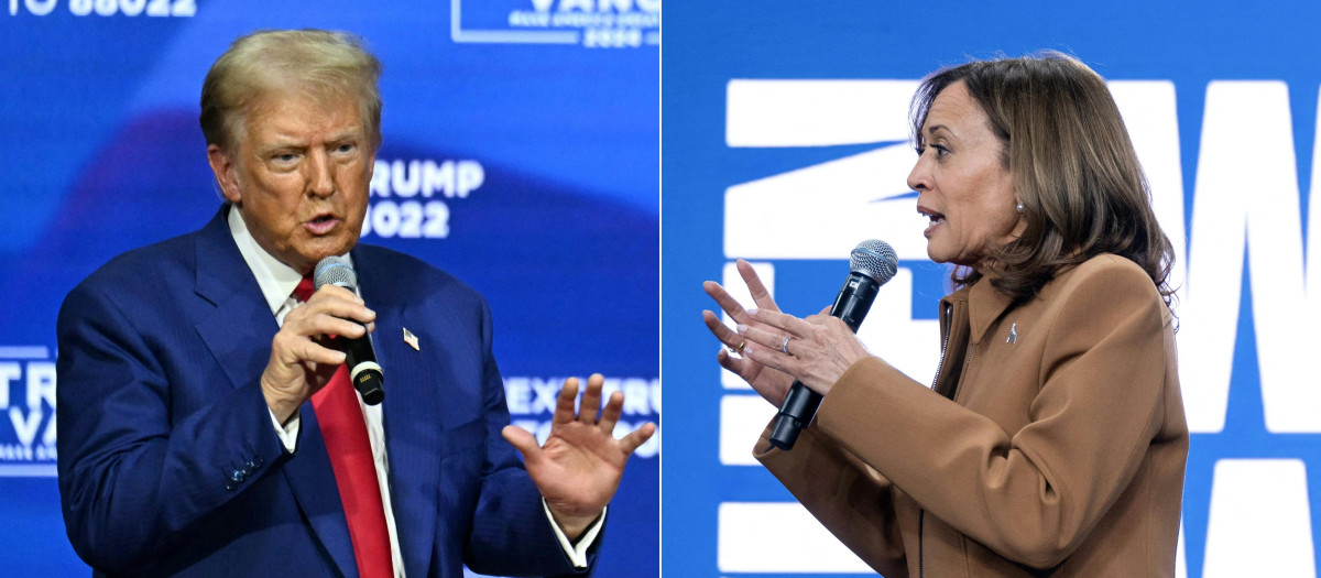 Los candidatos a la presidencia de los Estados Unidos, Donald Trump y Kamala Harris