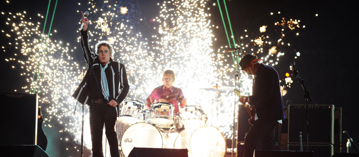 Roger Daltrey and Pete Townshend durante un concierto de The Who en Miami