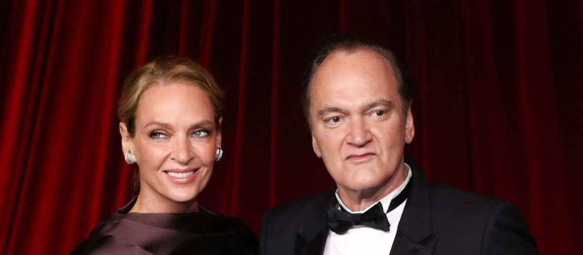 La actriz Uma Thurman y Quentin Tarantino, en la cuarta Gala Anual del Museo de la Academia en Los Ángeles