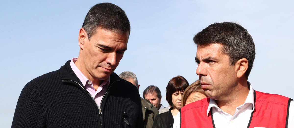 Sánchez y Mazón, el pasado jueves en La Eliana, Valencia