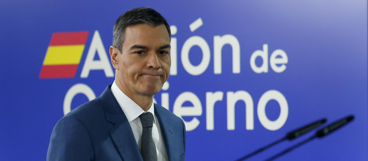Pedro Sánchez, durante su comparecencia
