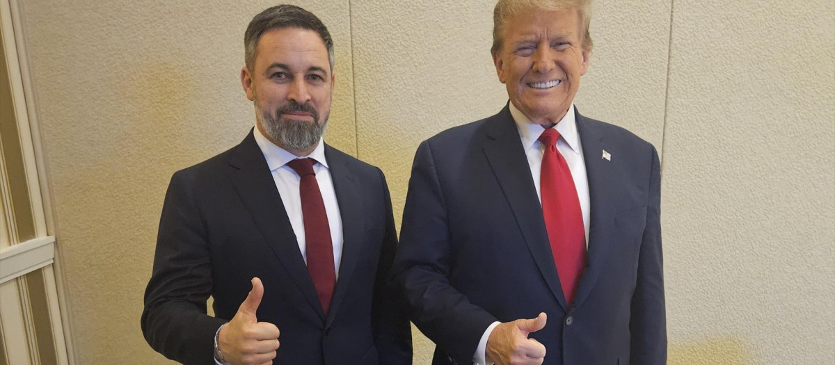 El presidente de Vox, Santiago Abascal, se reúne con el expresidente de Estados Unidos Donald Trump