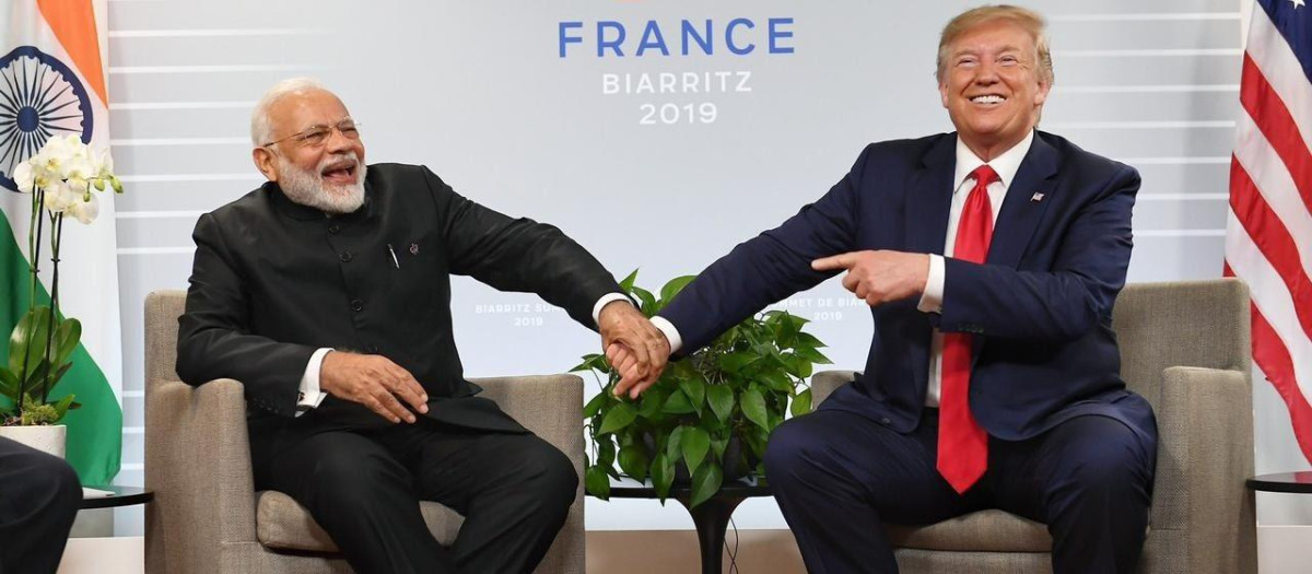 El primer ministro de la India, Narendra Modi, y el expresidente de Estados Unidos, Donald Trump