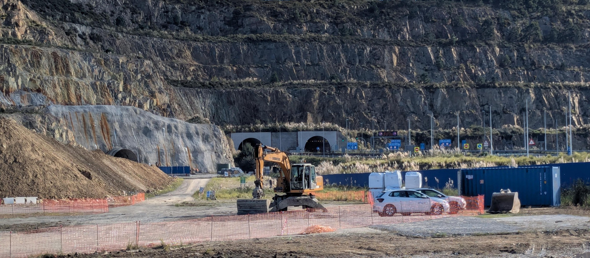 Obra del acceso ferroviario al puerto exterior de La Coruña