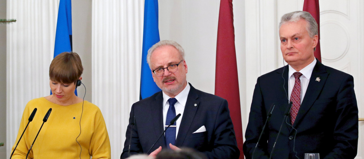 De izquierda a derecha. Kersti Kaljulaid, Egils Levits y Gitanas Nauseda, presidentes de Estonia, Letonia y Lituania.
