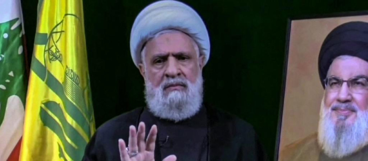 Líder del movimiento libanés Hezbolá, Naim Qasem.
