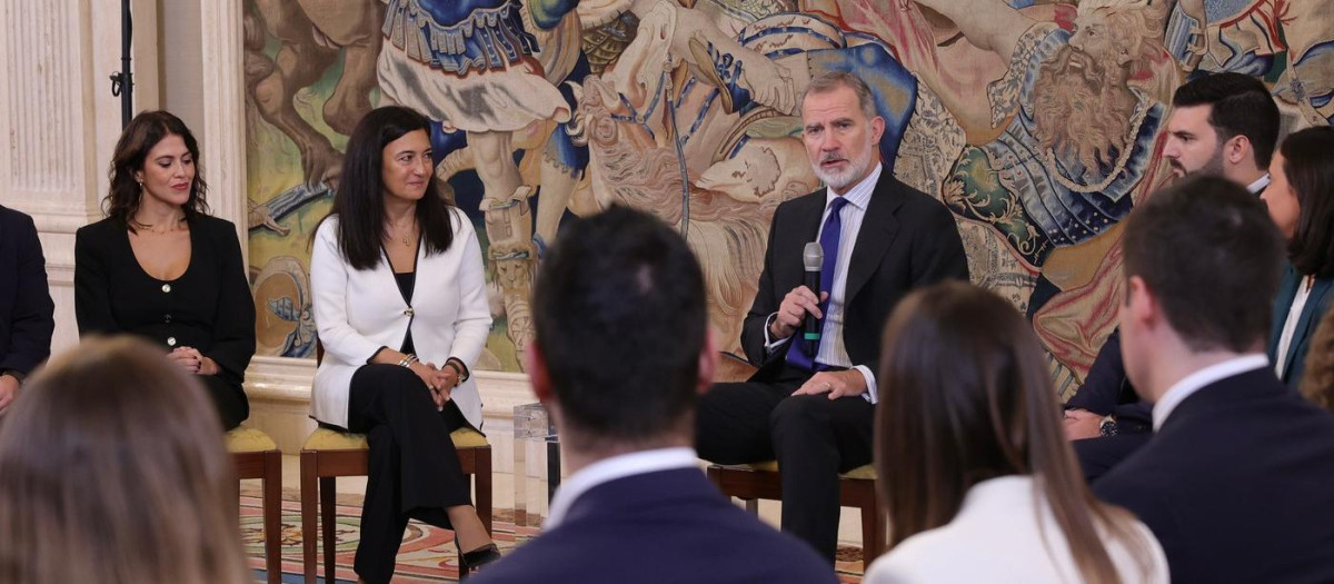 Don Felipe, durante la audiencia a los interventores y auditores