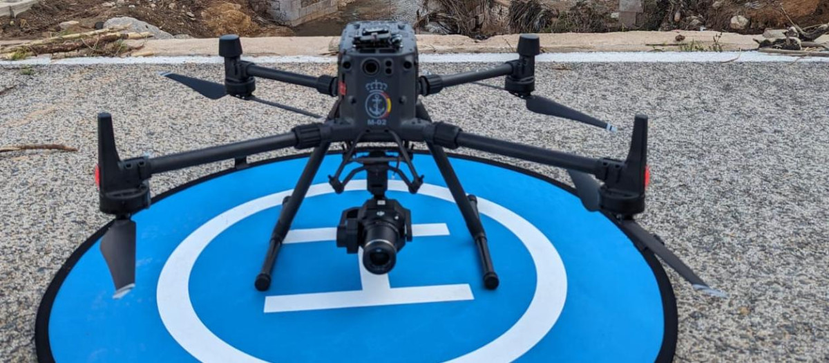 Drones de la Armada con sensores avanzados se suman al despliegue de las Fuerzas Armadas en Valencia