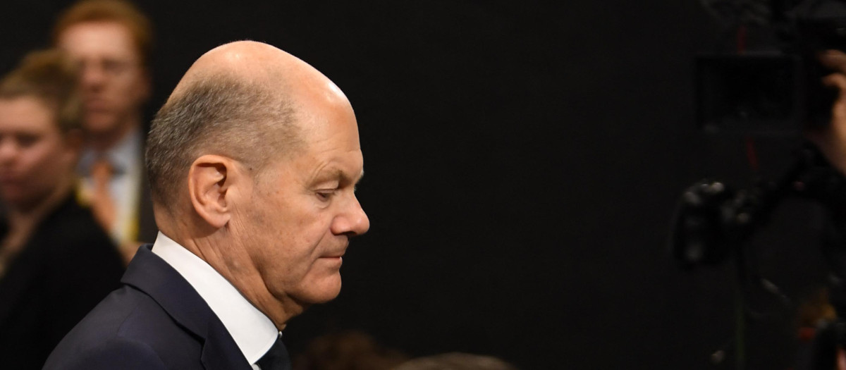 El canciller alemán, Olaf Scholz, en Budapest (Hungría)