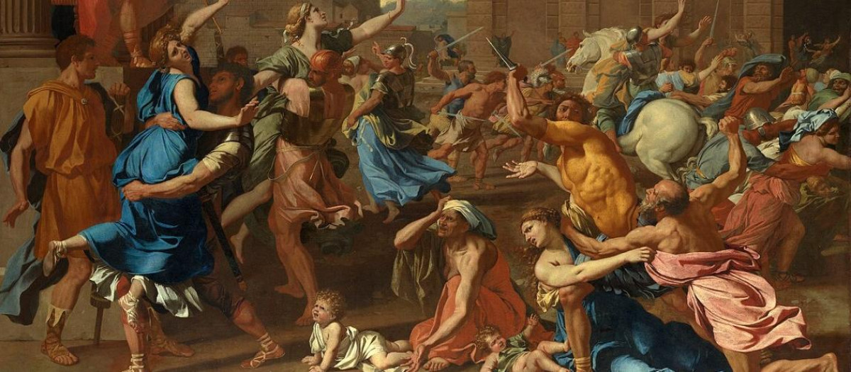 El rapto de las sabinas (1634) de Poussin